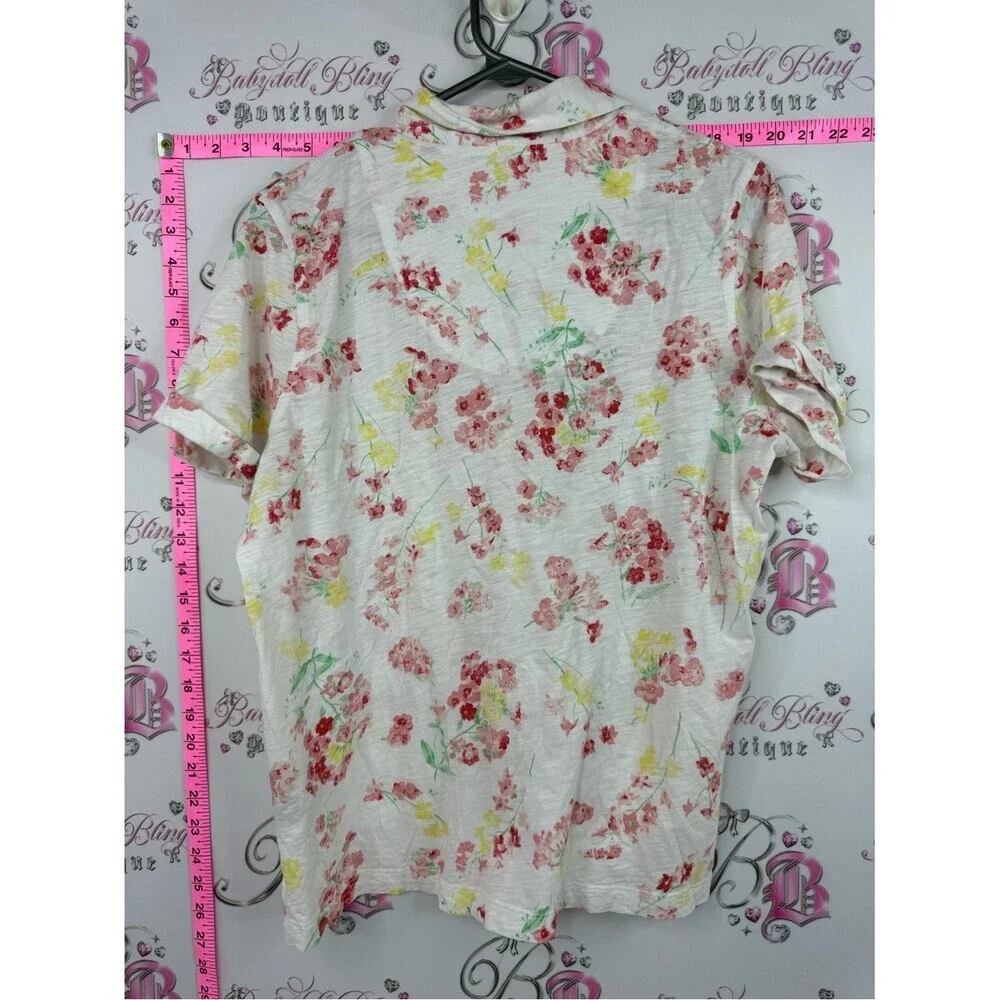 Ralph Lauren 2 piece set pj Floral Short Sleeve Pajama Set White, Pink, Yellow